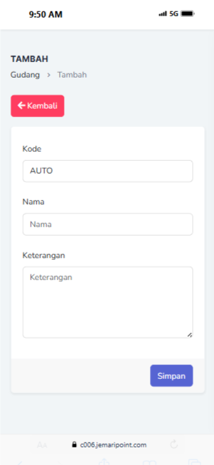 Tambah Gudang
