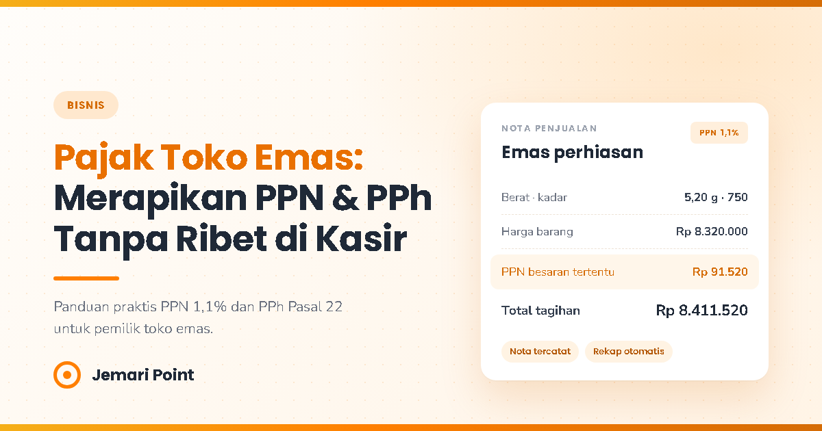 Pajak Toko Emas: Panduan Praktis PPN 1,1% dan PPh Pasal 22 untuk Pemilik Toko