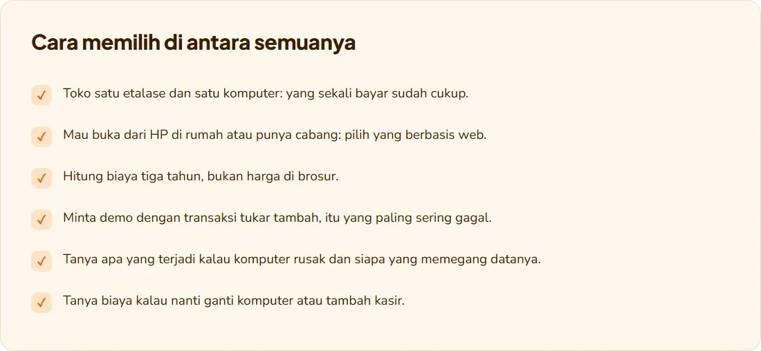 Daftar cara memilih software toko emas